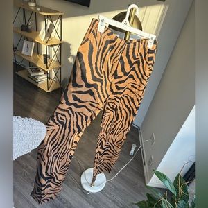 Zara Zebra Print Silk Pants